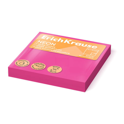 Picture of EK STICKY NOTES NEON 75X75MM PINK